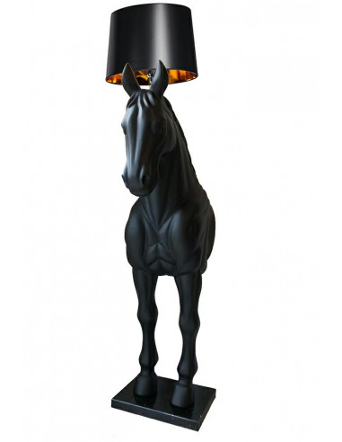 Lampa podłogowa KOŃ HORSE STAND M czarna - włókno szklane