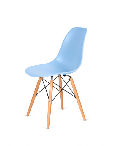 Krzesło DSW WOOD jasny niebieski.12 - podstawa drewniana bukowa