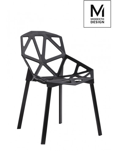 MODESTO krzesło SPLIT MAT czarne - polipropylen, podstawa metalowa