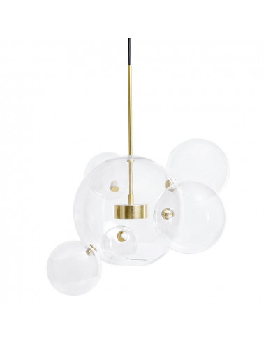 Lampa wisząca CAPRI 6 złota - 60 LED, aluminium, szkło