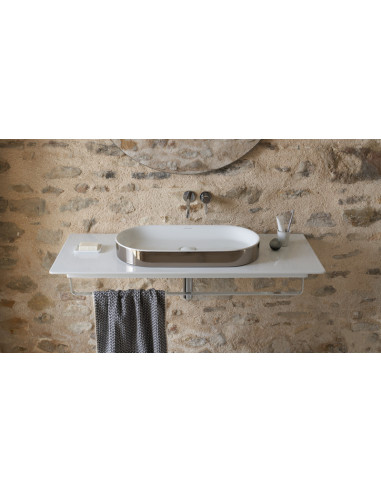 Umywalka Catalano Horizon 60x35 cm nablatowa biały/srebrny 160AHZBA