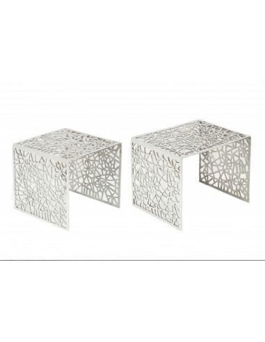 INVICTA zestaw stolików ABSTRACT srebrny - aluminium