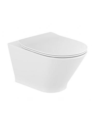 Miska WC podwieszana Rimless z deską slim wolnoopadającą ROCA GAP ROUND biała A34H0N8000