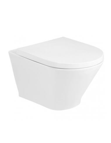 Miska WC podwieszana Rimless z deską wolnoopadającą ROCA GAP ROUND biała A34H0N2000