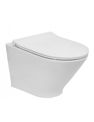 Miska WC podwieszana Rimless z deską wolnoopadającą slim ROCA GAP ROUND COMPACTO biała A34H0N3000