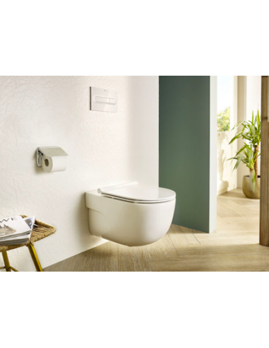 Miska WC Rimless z deską wolnoopadającą slim ROCA MERIDIAN biała A34H240000
