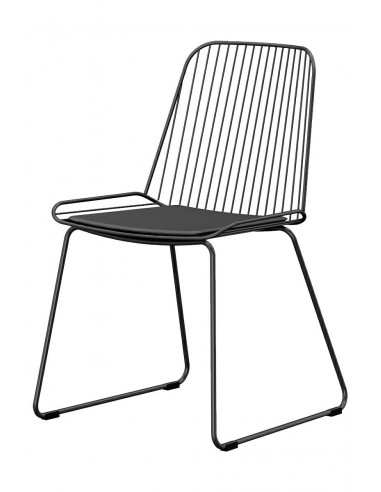 Krzesło MILES czarne - metal, ekoskóra
