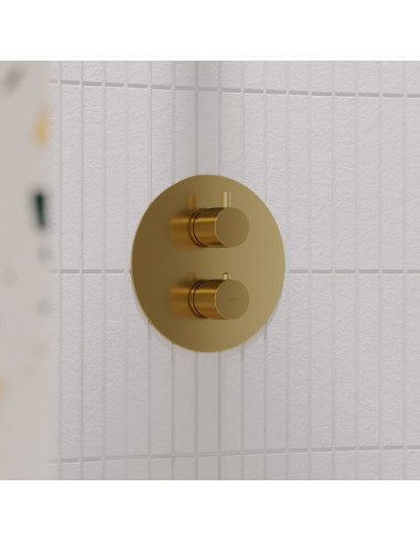 Termostatyczna bateria Omnires Y prysznicowo-wannowa podtynkowa złoty szczotkowany Y1236ROGLB
