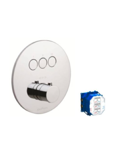 Bateria podtynkowa termostatyczna 1-drożna z CPBOX PAFFONI LIGHT biały mat CPT013BO
