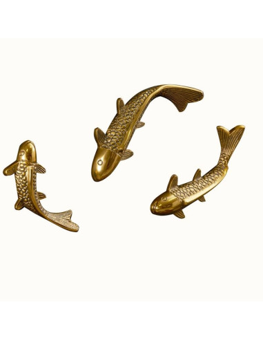 INVICTA dekoracja ścienna FISHE KOI 3er antyczne złoto