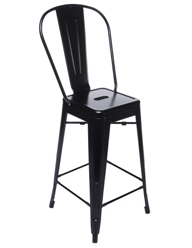 Krzesło barowe TOWER BIG BACK 76  ( Paris ) czarne