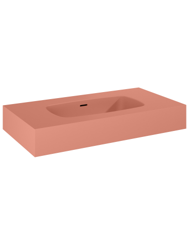 Umywalka ścienna 80,6x12x46 cm ELITA DIMPLE 80 terra pink matt 168859