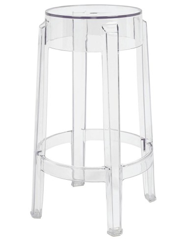 Krzesło barowe CHARLES 65 transparentne - poliwęglan