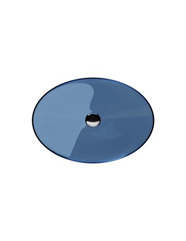 Umywalka nablatowa 50x35x15 cm maskownica czarny mat BESCO ANYA bez otw. blue wave UMA-50-BWB