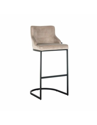 RICHMOND krzesło barowe BOLTON 76 khaki - welur, czarna podstawa