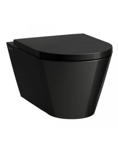 Miska podwieszana WC silent flush 370x545 mm LAUFEN KARTELL rimless czarny połysk H8213310200001