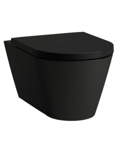 Miska podwieszana WC silent flush 370x545 mm LAUFEN KARTELL rimless czarny mat H8213317160001