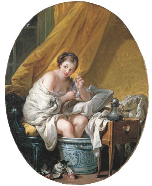 Francois Boucher pt. „Młoda kobieta biorąca kąpiel” XVIII w.